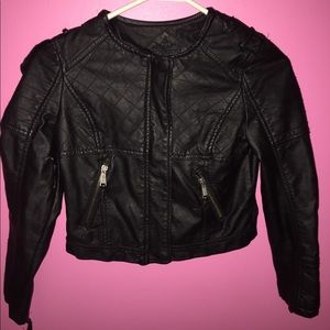 Girls Faux Leather Jacket